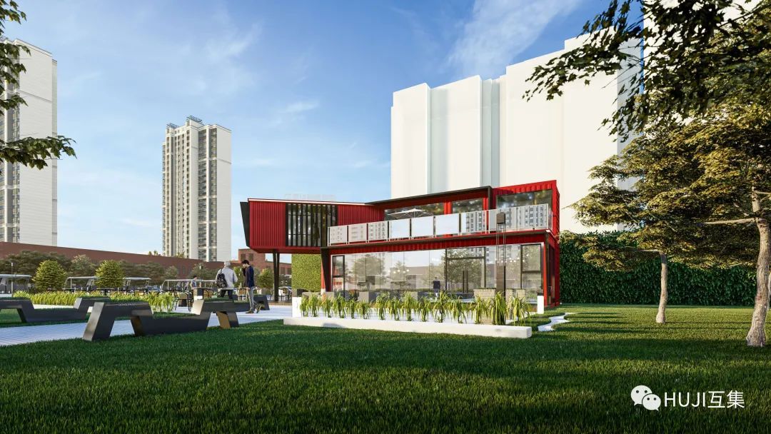 中海地产·华樾|144m²模板化集装箱售楼处,简单实用,极简主义工业美感-HUJI互集